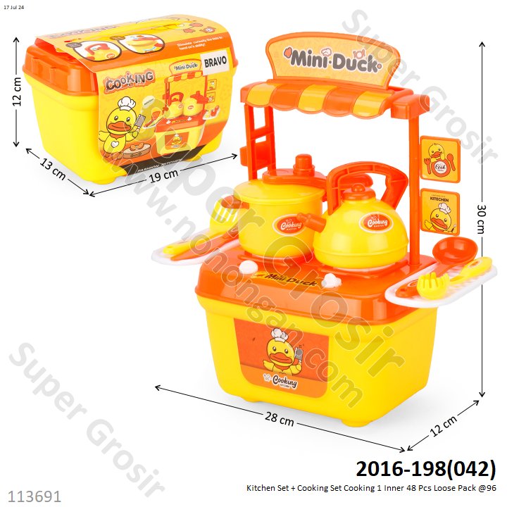 Kitchen Set Panci dan Ketel Bebek Cooking 1 Inner 48 Pcs Loose Pack @96