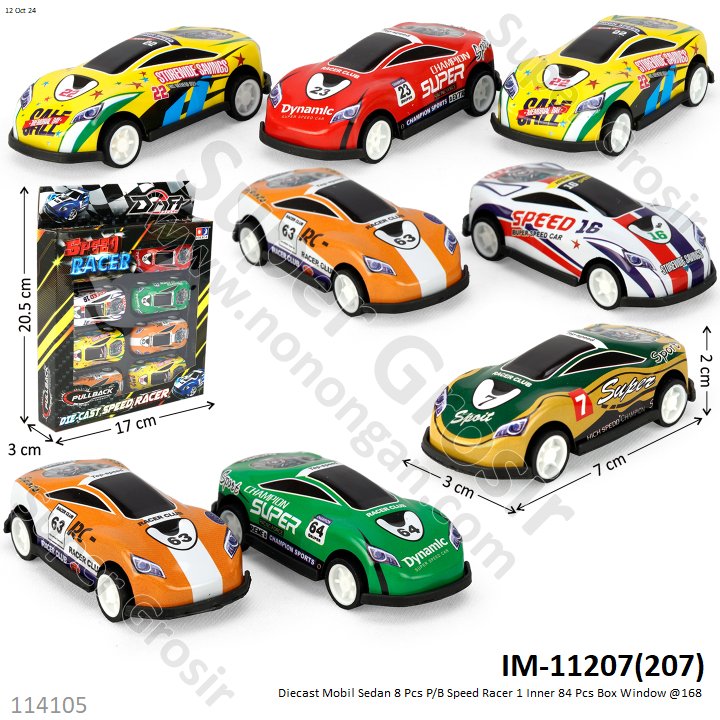 Diecast Mobil Skala Hot Wheels Sedan 8 Pcs P/B Speed Racer 1 Inner 84 Pcs Box Window @168