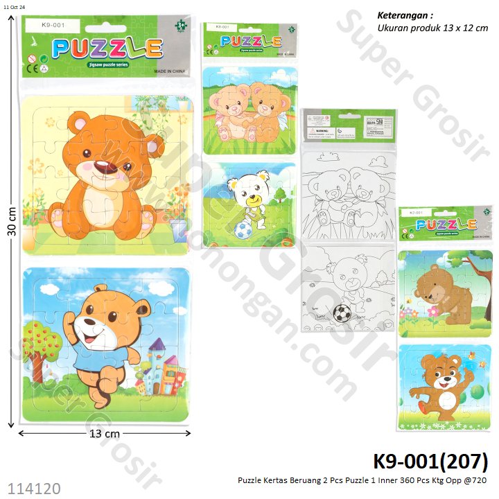 Puzzle Kertas Beruang 2 Pcs Puzzle 1 Inner 360 Pcs Ktg Opp @720