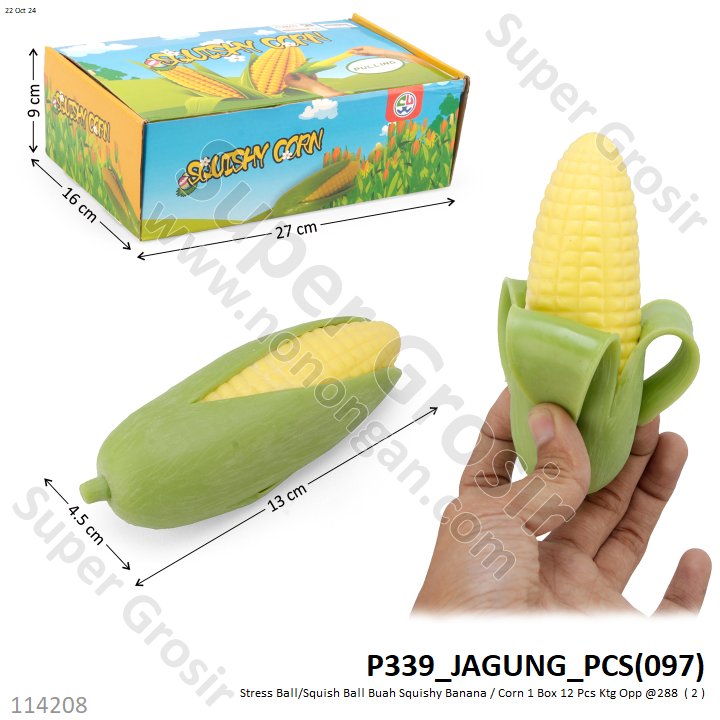 Squishy Buah Squishy Banana / Corn 1 Box 12 Pcs Ktg Opp @288
