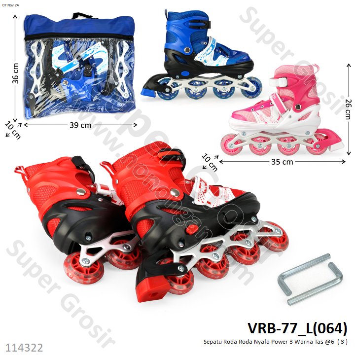 Sepatu Roda Roda Nyala Power 3 Warna Tas @6