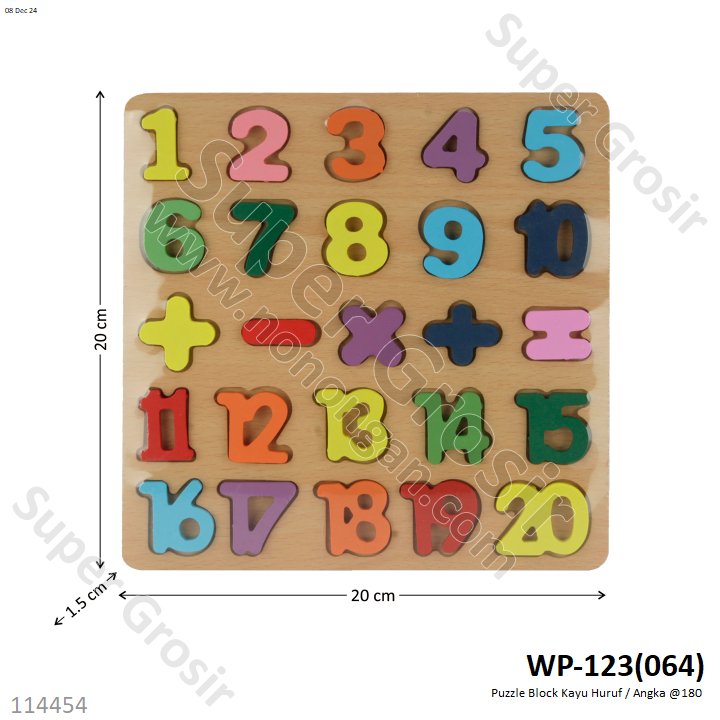 Puzzle Block Kayu Huruf / Angka @180