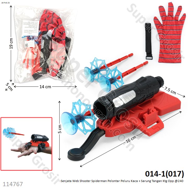 Senjata Web Shooter Spiderman Pelontar Peluru Kaca + Sarung Tangan Ktg Opp @240