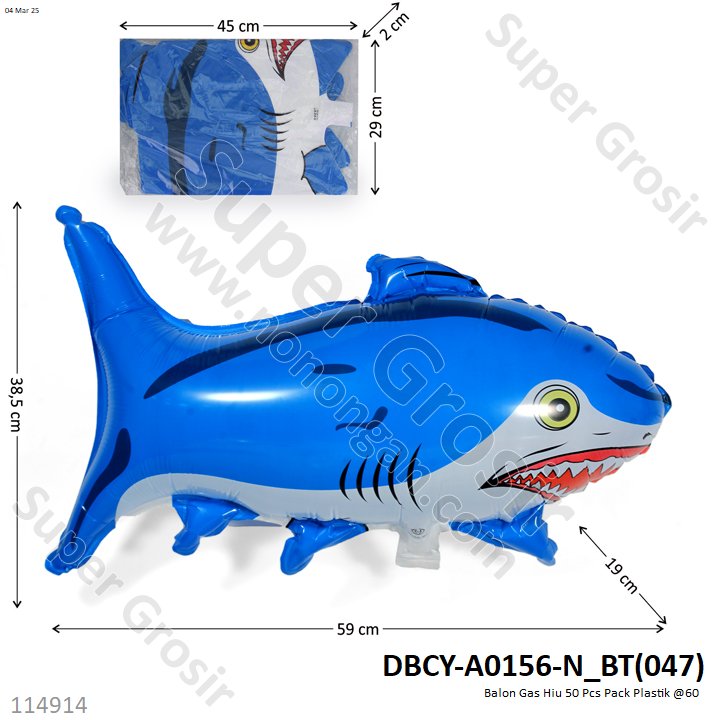 Balon Gas Hiu 50 Pcs Pack Plastik @60