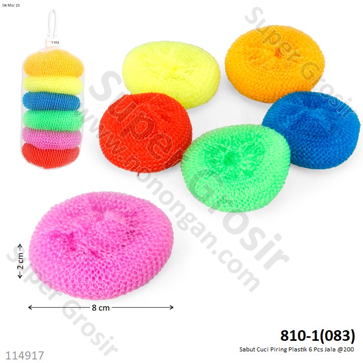 Sabut Cuci Piring Plastik 6 Pcs Jala @200