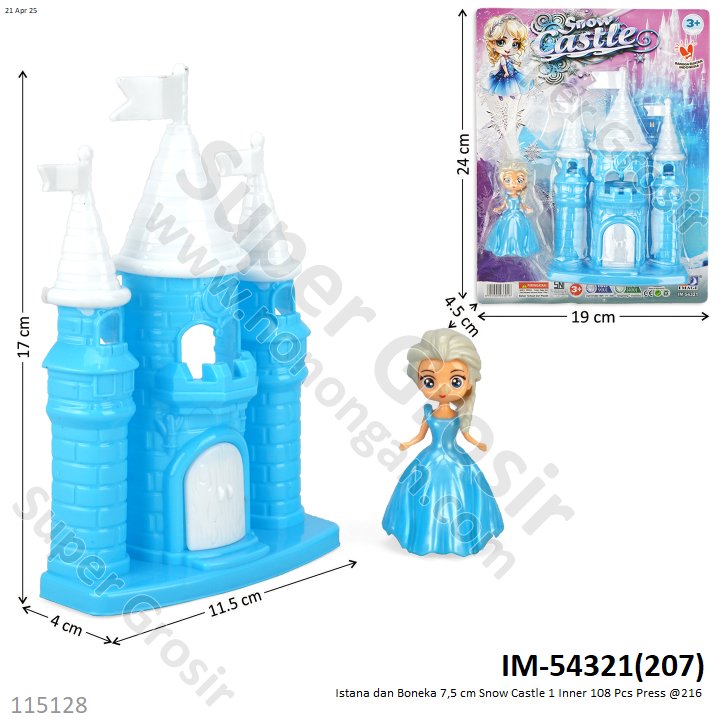 Istana dan Boneka 7,5 cm Snow Castle 1 Inner 108 Pcs Press @216