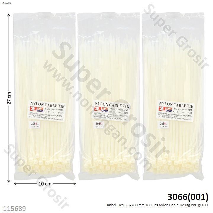 Kabel Ties 3,6x200 mm 100 Pcs Nylon Cable Tie 1 Pack 10 Pcs Ktg PVC @100
