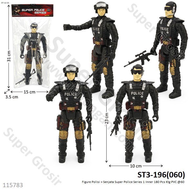 Figure Polisi + Senjata Super Police Series 1 Inner 180 Pcs Ktg PVC @60