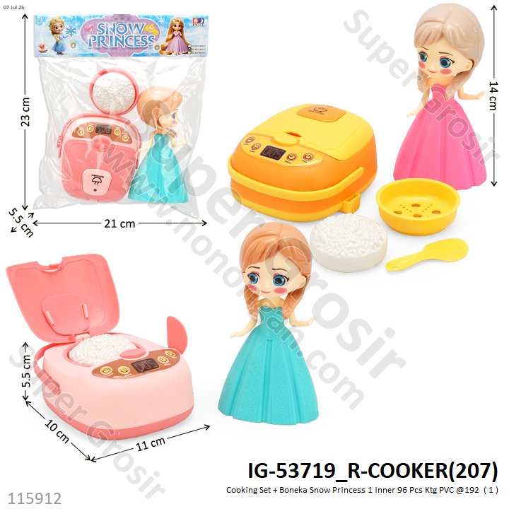 Cooking Set Boneka Magic Com / Microwave Snow Princess 1 Inner 96 Pcs Ktg PVC @192