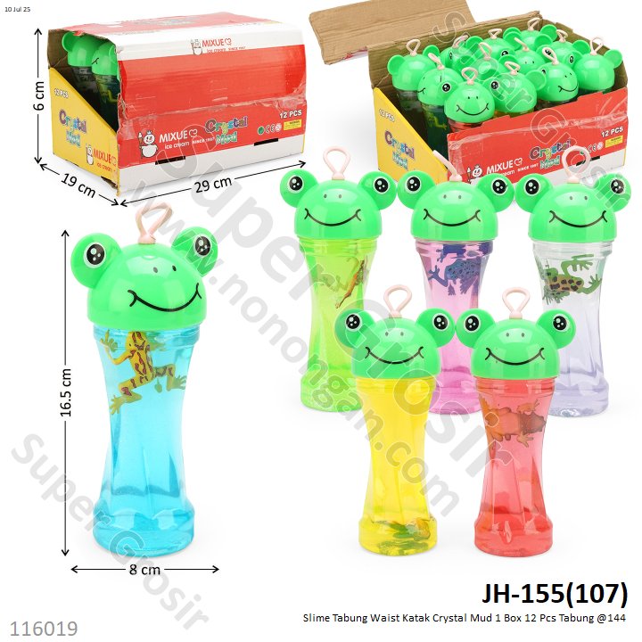 Slime Tabung Waist Katak Crystal Mud 1 Box 12 Pcs Tabung @144