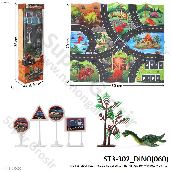 Matras Set Mainan Motif Peta Game Carpet 1 Inner 48 Pcs Box Window @96