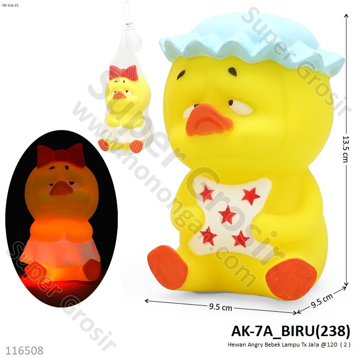 Boneka Cit-cit Hewan Bebek Upset Duck Lampu Tx Jala @120