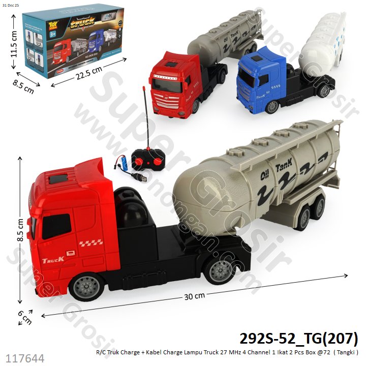 R/C Truk Charge + Kabel Charge Lampu Truck 27 MHz 4 Channel 1 Ikat 2 Pcs Box @72