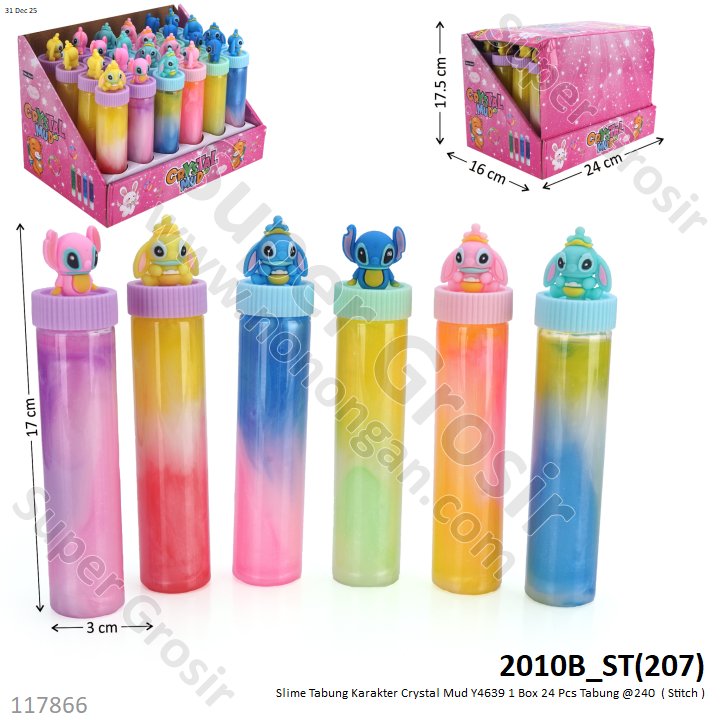 Slime Tabung Karakter Crystal Mud Y4639 1 Box 24 Pcs Tabung @240