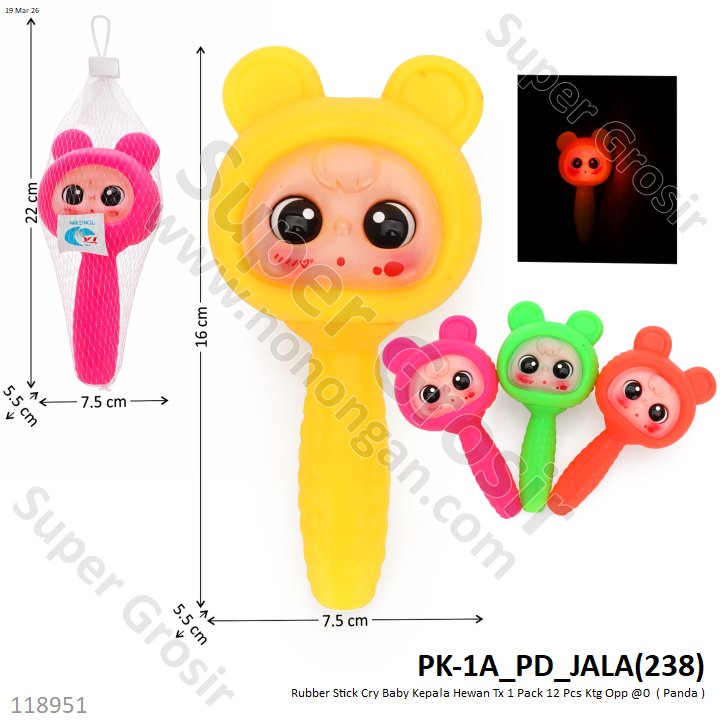Rubber Stick Cry Baby Kepala Hewan Tx 1 Pack 12 Pcs Ktg Opp @0