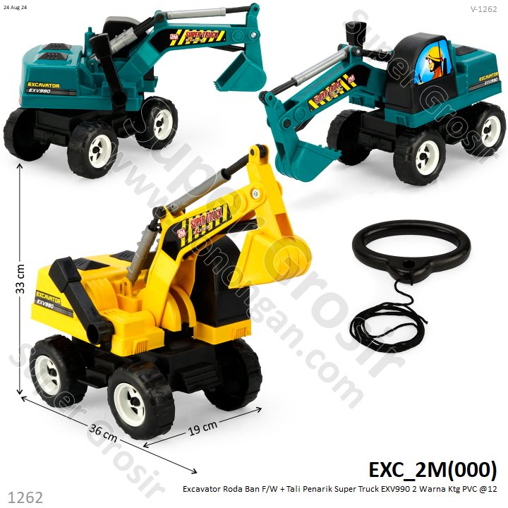 Excavator Tarik dan Tali Penarik Roda Ban F/W Super Truck EXV990 2 Warna Ktg PVC @12