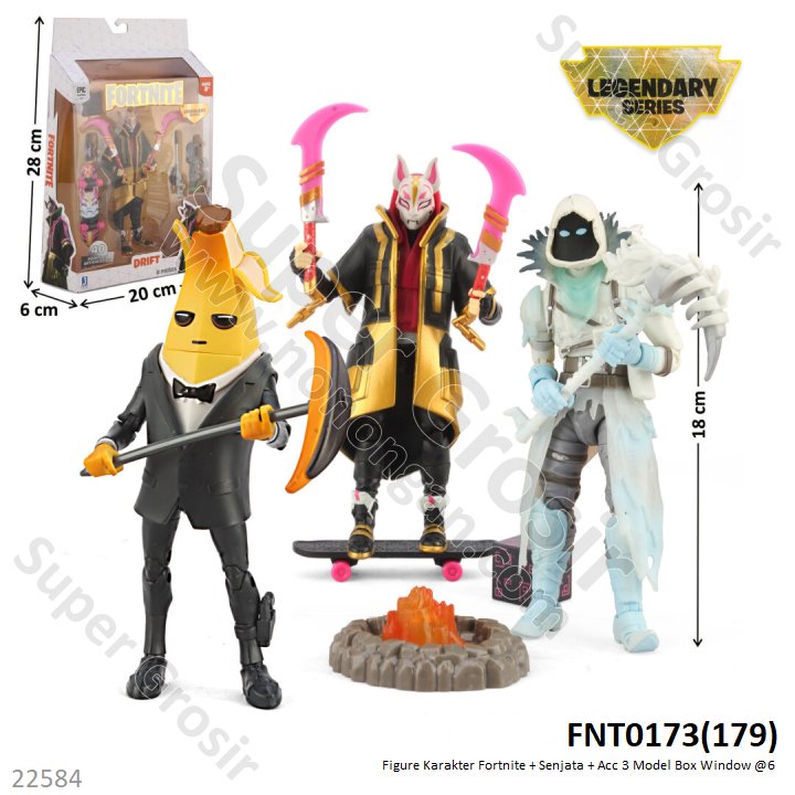 Action Figure Fortnite Set Senjata dan Acc 3 Model Box Window @6