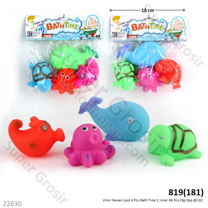 Vinyl Hewan Laut 4 Pcs Bath Time 1 Inner 96 Pcs Ktg Opp @192