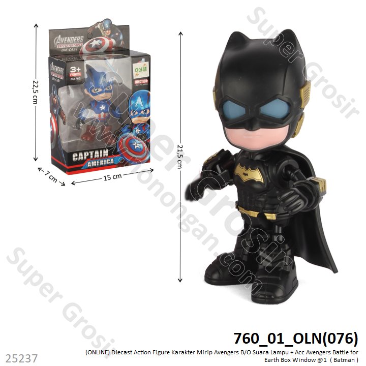 Diecast Action Figure Avengers B/O Suara Lampu + Acc Battle for Earth Box Window @1