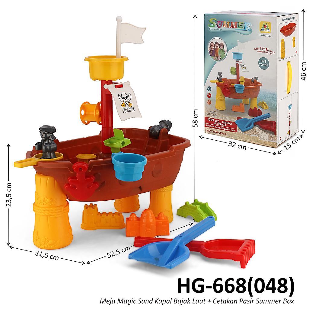 Meja Magic Sand Kapal Bajak Laut dan Cetakan Kastil Summer Box