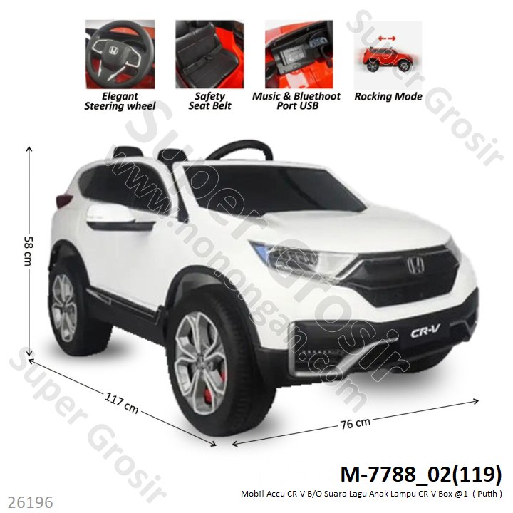 Mobil Aki Honda CR-V B/O Suara Lagu Lampu Anak CR-V Box @1