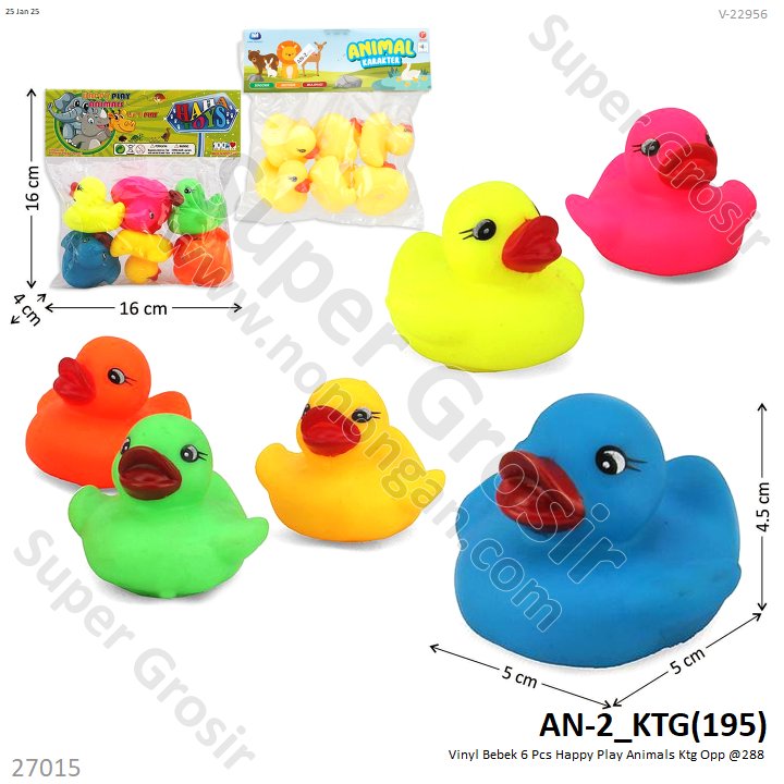 Vinyl Bebek 6 Pcs Happy Play Animals Ktg Opp @288