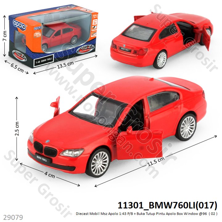 Diecast Mobil Msz Apolo 1:43 16 Model Box Wind @96