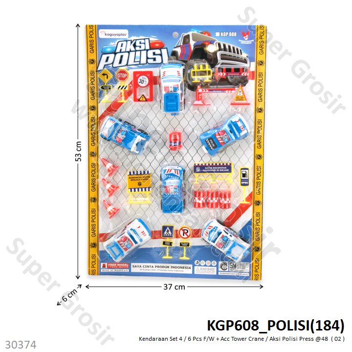 Kendaraan Set 4 / 6 Pcs F/W + Acc Tower Crane / Aksi Polisi Press @0