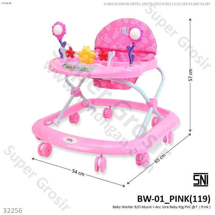 Baby Walker B/O Musik + Acc Iora Baby BW-01 Ktg PVC @7