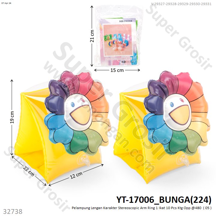Pelampung Lengan Anak Karakter Stereoscopic Arm Ring 1 Ikat 10 Pcs Ktg Opp @480