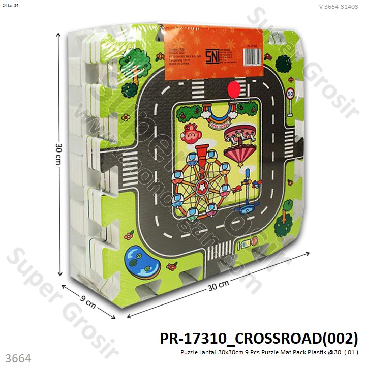 Matras Puzzle Lantai 30x30 cm 9 Pcs Puzzle Mat Pack Plastik @30