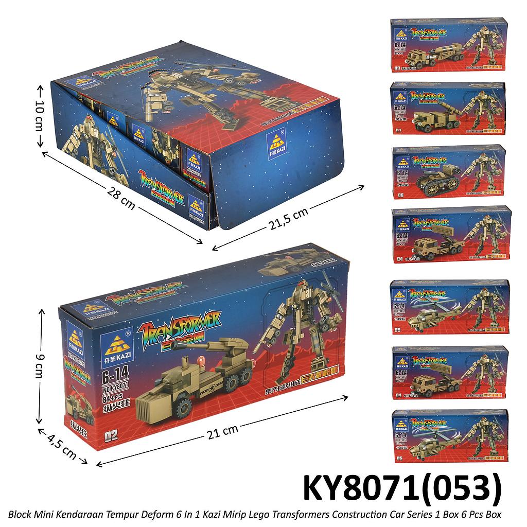 Mini Block Kendaraan Militer Deform Robot 6 In 1 Kazi Transformers Construction Car Series 1 Box 6 Pcs Box @144
