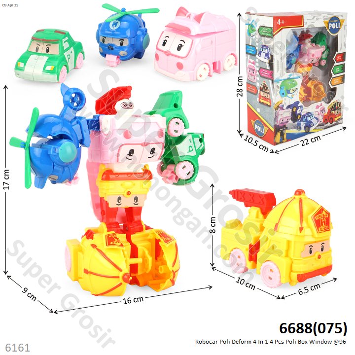 Robocar Poli Deform 4 In 1 4 Pcs Poli Box Window @96