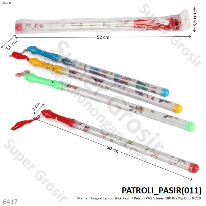 Mainan Tongkat Lampu Stick Pasir / Patroli PT-1 1 Inner 360 Pcs Ktg Opp @720