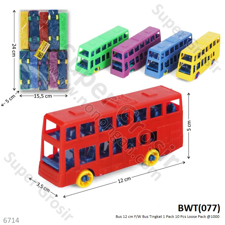 Bus Tingkat 12 cm F/W 1 Pack 10 Pcs Loose Pack @1000
