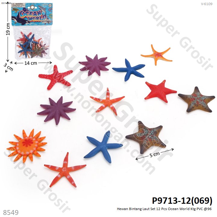 Hewan Bintang Laut Set 12 Pcs Ocean World Ktg PVC @96