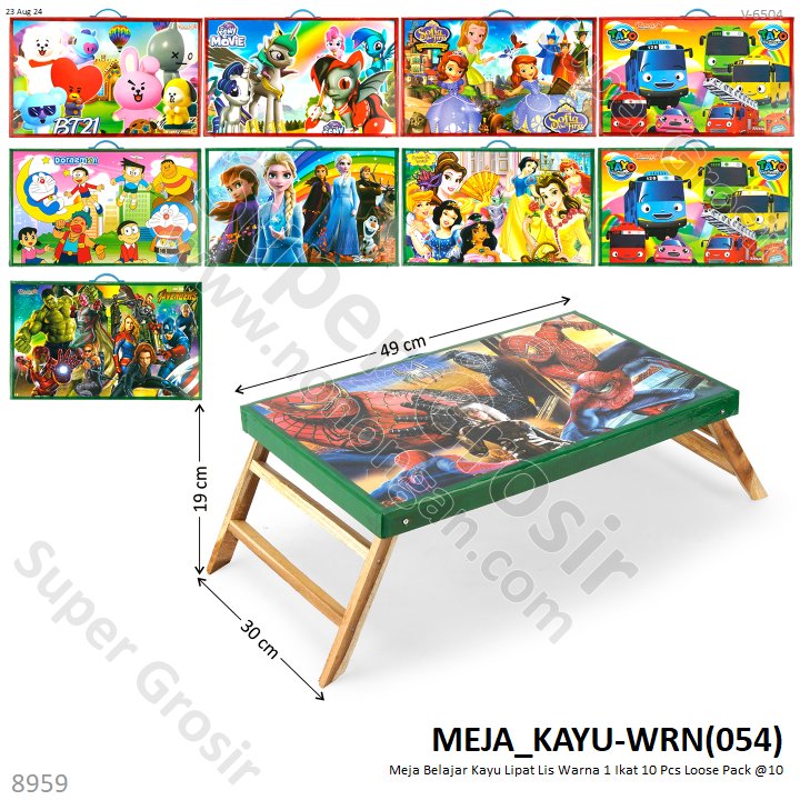Meja Belajar Kayu Lipat Lis Warna 1 Ikat 10 Pcs Loose Pack @10