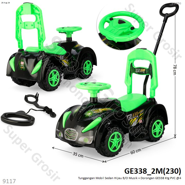 Tunggangan Mobil Sedan Dorong B/O Musik Ktg PVC @4
