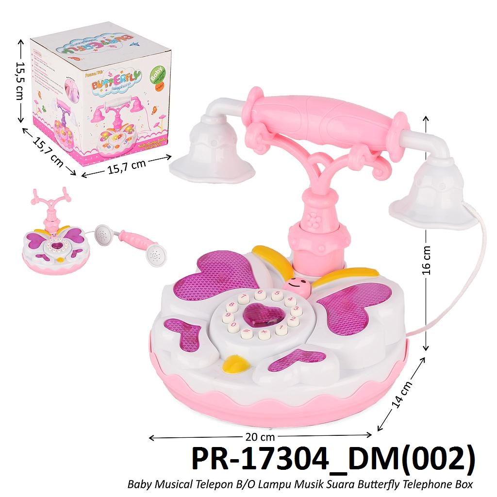 Telepon B/O Musik Suara Lampu Butterfly Telephone Box @60