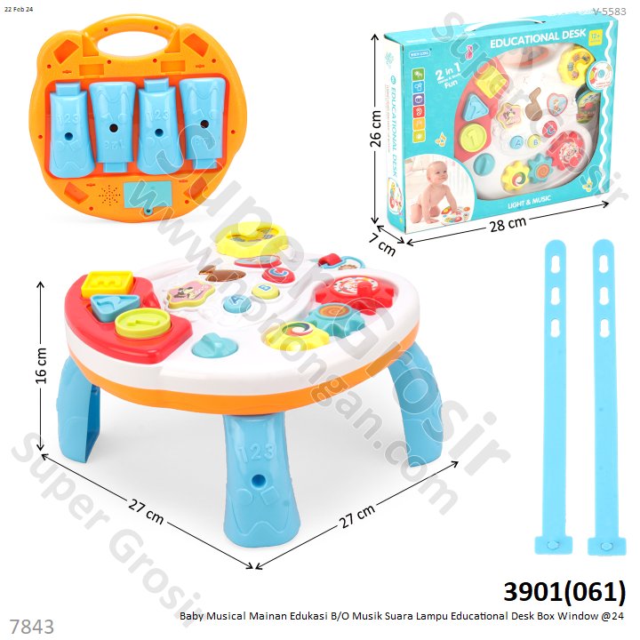 Baby Toys Mainan Edukasi Meja B/O Suara Lampu Educational Desk Box Window @24