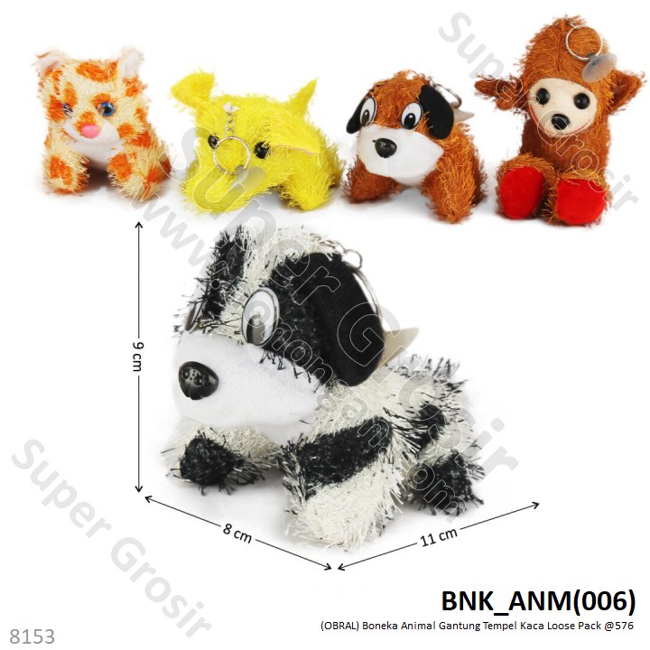 (OBRAL) Boneka Animal Gantung Tempel Kaca 1 Pack 12 Pcs Loose Pack @576