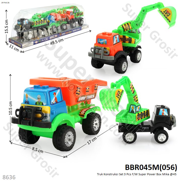Truk Konstruksi Set 3 Pcs F/W Super Power Box Mika @45