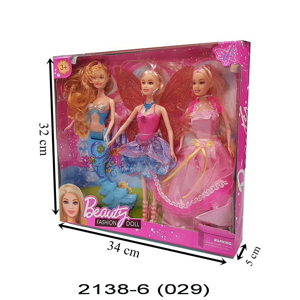 (OBRAL) Boneka Barbie 3 Pcs Body Padat Beauty Fashion Doll Box Window 