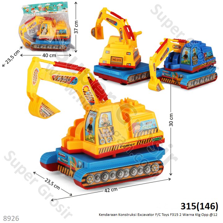 Excavator F/C 42 cm Toys F315 2 Warna Ktg Opp @12
