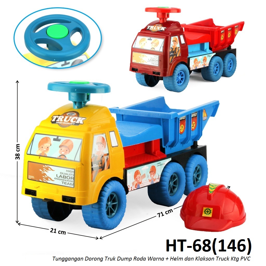 Tunggangan Dorong Truk Dump Tronton + Setir Klakson Truck Ktg PVC @6