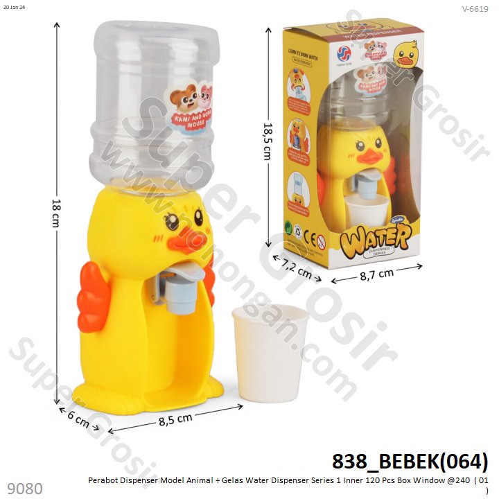 Perabot Dispenser Model Animal + Gelas Water Dispenser Series 1 Inner 120 Pcs Box Window @240
