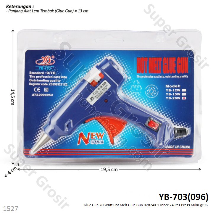 Glue Gun 20 Watt Hot Melt Glue Gun 0287AX 1 Inner 24 Pcs Press Mika @96