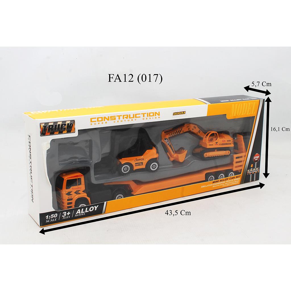 Diecast Truk Transporter Muat Kendaraan Konstruksi 2 Pcs Box Window @36