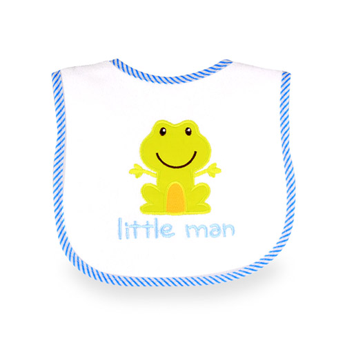Baby Bib With Embroidery, Little Man - 1015