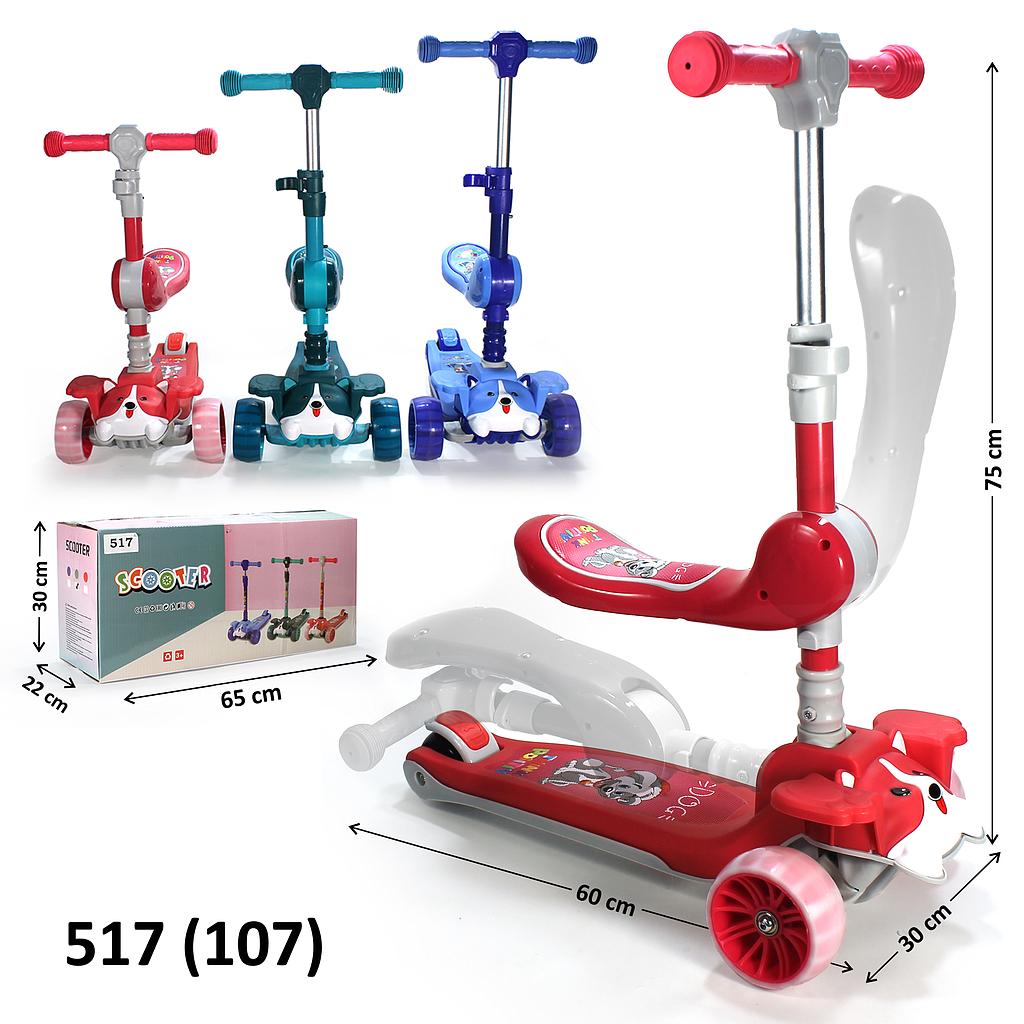 Scooter Duduk Roda 3 B/O Musik Lampu Box @6